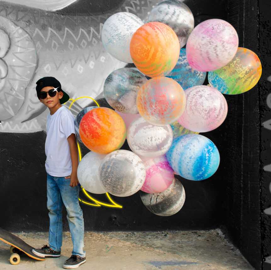 Граффити, Розовый муар, Прозрачный 30см